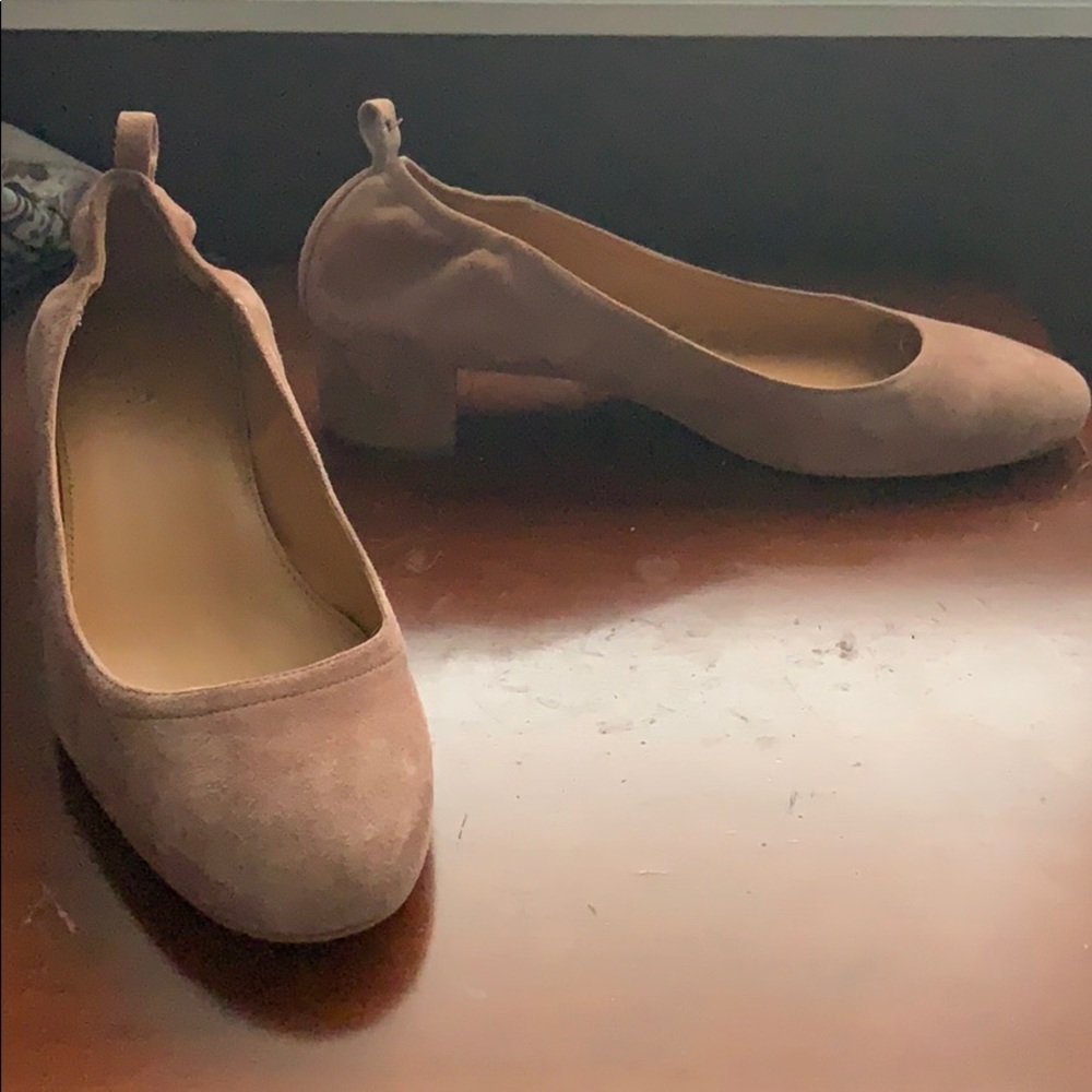 J. Crew beige chunky kitten heel dress shoes